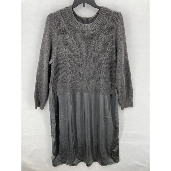 Lane Bryant Sweater Dress Women's‎ 22/24 Gray Stretch Knit Maxi Long Sleeve NWT - Picture 1 of 11